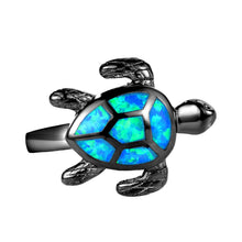 Blue Fire Turtle Ring