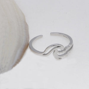 NEW Silver Ocean Wave Ring