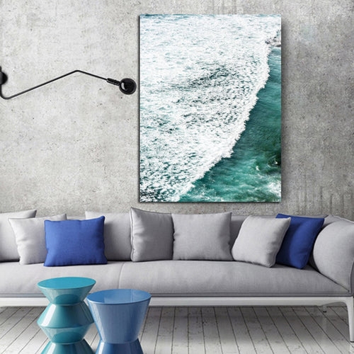 Deep Green Ocean Sea Wave Canvas Art