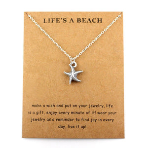 Oceans Life's a Beach Turtle Necklace