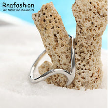 RNAFASHION Bijoux Wave Ring Accessoires Women Pop Cool Simple Finger Ring Fashion Best Friend Gifts Girls Ocean Wave Jewelry